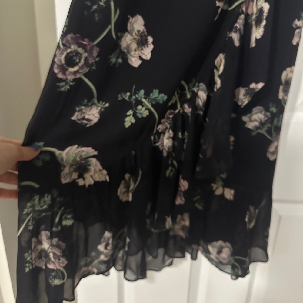 PAIGE Palisades Silk Midi Dress Multi Black Size XS - Picture 5 of 7